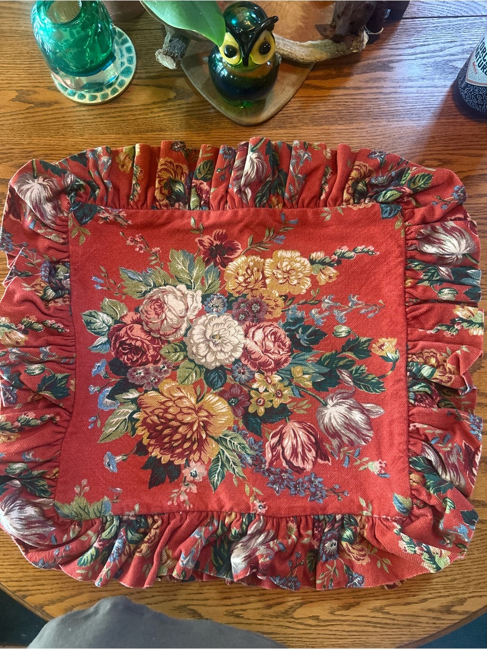 RARE VTG (2) Ralph Lauren Aylesbury Floral Ruffled Accent Pillow COVER 17x 17
